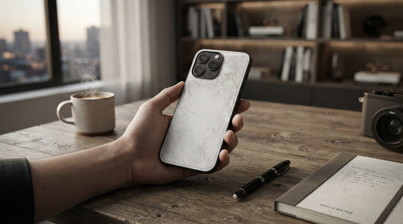 Deer Pattern Leather-Texture iPhone Case: Slim Grip