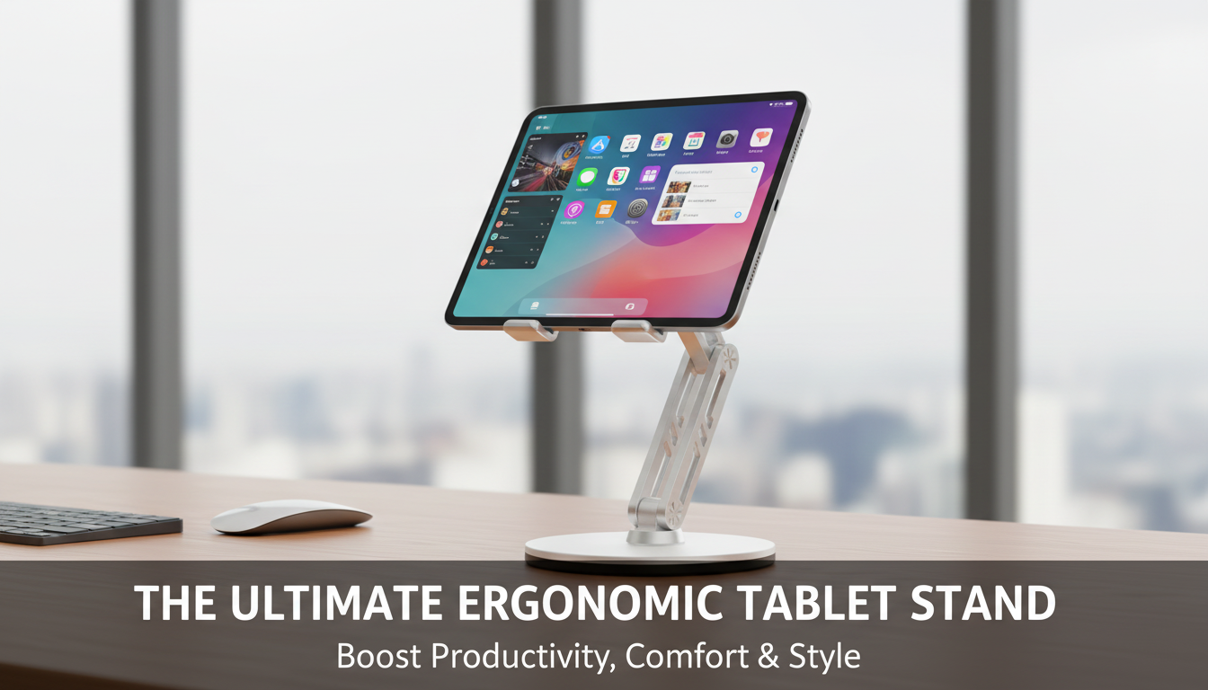 Adjustable iPad Stand: Aluminum Alloy Comfort & Stability