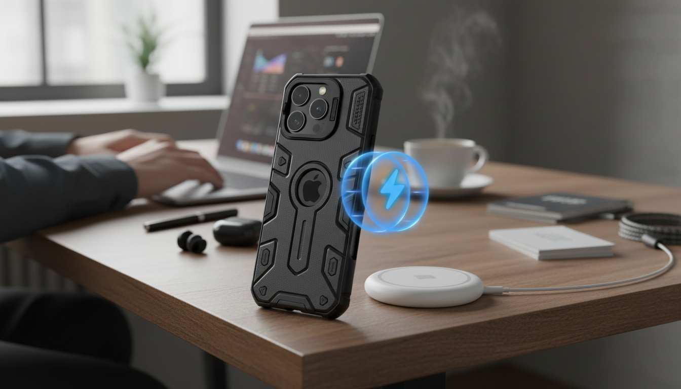 iPhone 16 Pro Max Magnetic Armor Case + Lens Guard