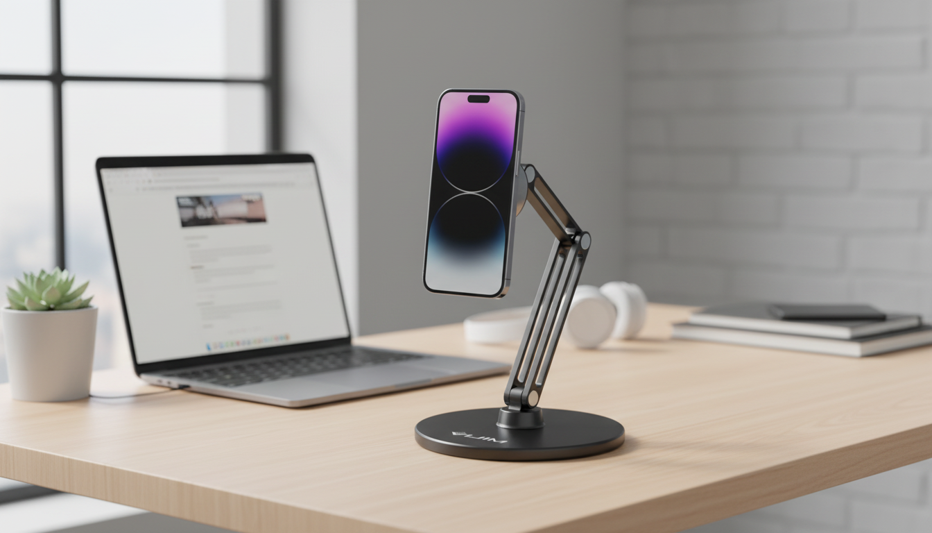 Magnetic Desk Stand for iPhone & iPad: Stable, Tidy Setup