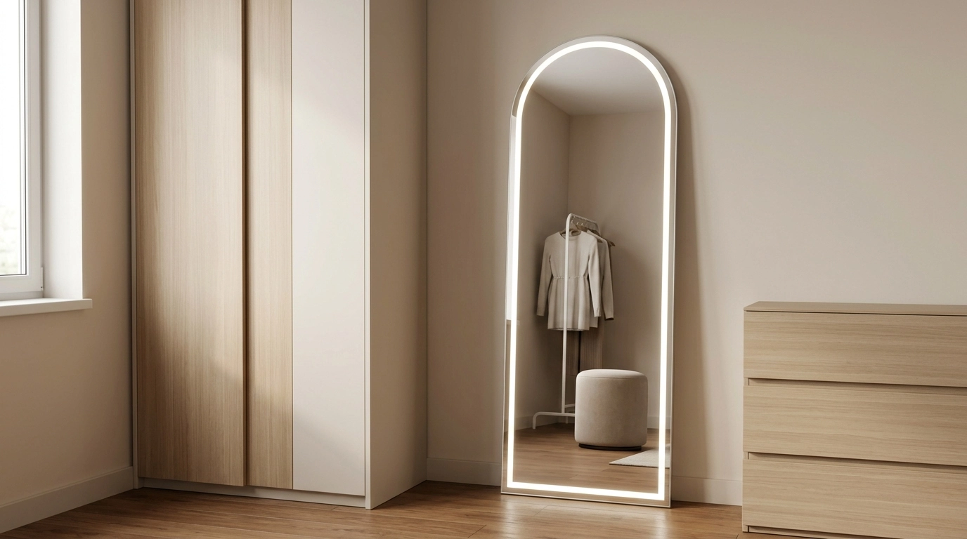 71x24 LED Arched Full-Length Mirror: Brighter Get-Ready