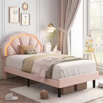 Twin Upholstered Smart LED Bed Frame: Small-Space Win